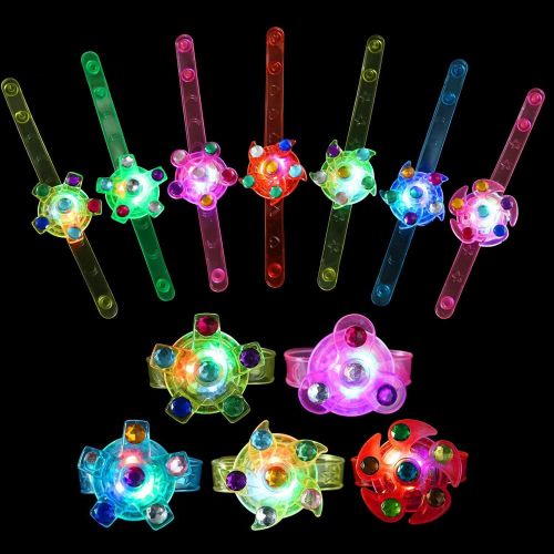  WELLVO Kids Party Favors Goodie Bag Stuffers 14 pack Light Up Fidget Bracelet Pack Glow in The Dark Kids Party Supplies Return Gifts for Kids Birthday Halloween Christmas Valentine