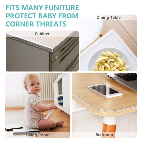  [아마존베스트]Wemk Transparent Table Edge Furniture Guard Corner Protectors Bumper Strip 1 Rolls 20ft(6.1m) with Double-Sided Mounting Tape for Cabinets, Drawers, Tables, Household Appliances et