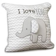 Wendy Bellissimo Super Soft Square Decorative Pillow + Throw Pillow (11x11) Nursery Decor - Elephant Grey and White