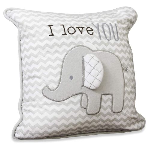  Wendy Bellissimo Super Soft Square Decorative Pillow + Throw Pillow (11x11) Nursery Decor - Elephant Grey and White