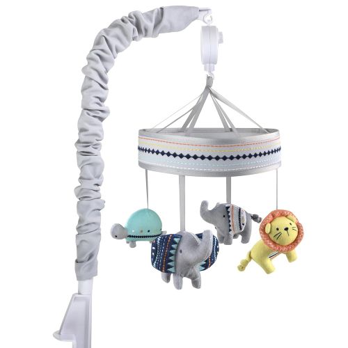 Wendy Bellissimo Baby Mobile Crib Mobile Musical Mobile - Elephant Mobile from The Sawyer Collection in Grey and Turquoise