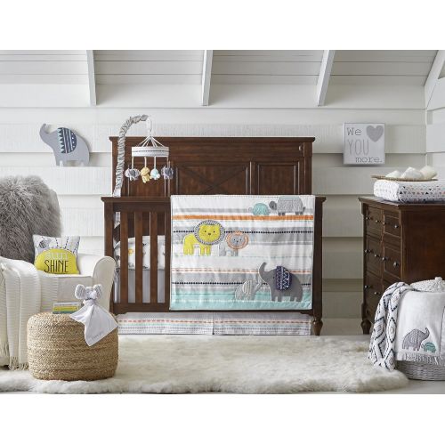  Wendy Bellissimo Baby Mobile Crib Mobile Musical Mobile - Elephant Mobile from The Sawyer Collection in Grey and Turquoise