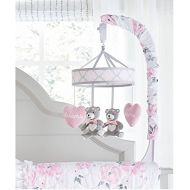 Wendy Bellissimo Baby Mobile Crib Mobile Musical Mobile - Bear Mobile from The Savannah Collection in Pink, White, and Grey