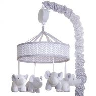 Wendy Bellissimo Baby Mobile Crib Mobile Musical Mobile - Elephant Mobile from The Hudson Collection in Grey and White