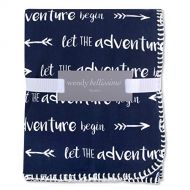 Wendy Bellissimo Super Soft Plush Baby Blanket (30x40) - Adventure in Navy + White