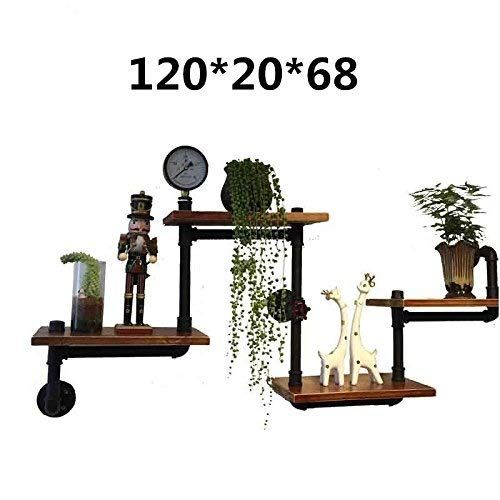  Wendy JINGQI Industrial Rustic Modern Wood Ladder Pipe Wall Shelf 4 Layer Pipe Design Bookshelf Diy Shelving