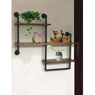 Wendy JINGQI Industrial Pipe Shelf for Home Organizer Storage, 4 Tiers Rustic Urban Style Metal Wall Mounted Ledge Bookcase Shelf Rustic Modern Wood Ladder Pipe Wall Shelf