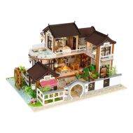 Wenjuan DIY Dollhouse Kit Miniature with FurnitureDollhouse with Dustproof Cover3D Puzzles Wooden Handmade Construction KitCreative Room for Kids, Friends, Lovers and Families