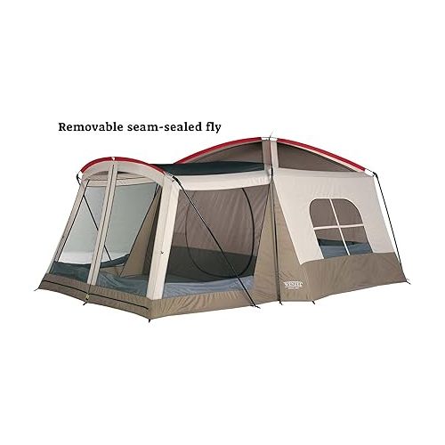  Wenzel Klondike 8 Person Water Resistant Tent with Convertible Screen Room for Family Camping