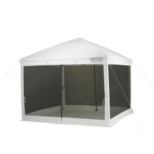  Wenzel Smartshade Screen House White, 10 Foot x 10 Foot, Pop Up Screenhouse for Camping, Tailgating, Festivals, Events, and More