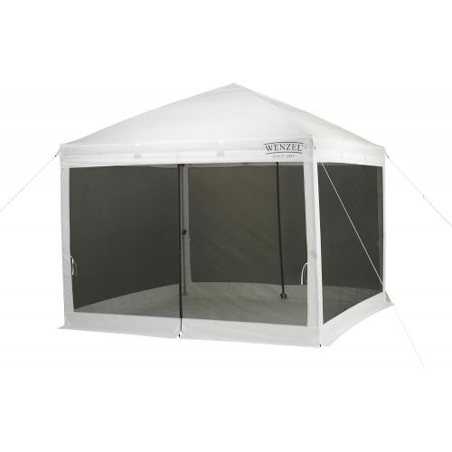  Wenzel Smartshade Screen House White, 10 Foot x 10 Foot, Pop Up Screenhouse for Camping, Tailgating, Festivals, Events, and More