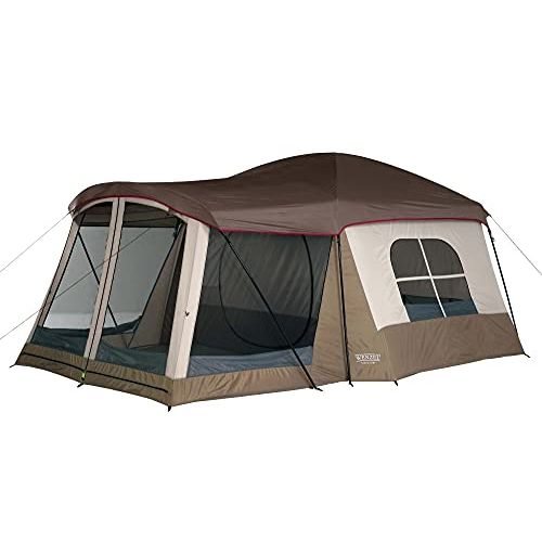  Wenzel Klondike 8 Person Water Resistant Tent with Convertible Screen Room for Family Camping