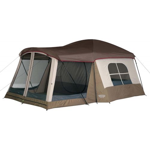  Wenzel Klondike 8 Person Water Resistant Tent with Convertible Screen Room for Family Camping