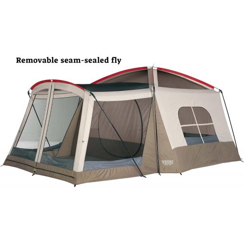  Wenzel Klondike 8 Person Water Resistant Tent with Convertible Screen Room for Family Camping