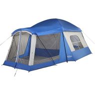 Wenzel Klondike 8 Person Water Resistant Tent with Convertible Screen Room for Family Camping