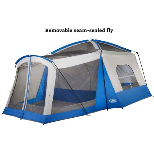  Wenzel Klondike 8 Person Water Resistant Tent with Convertible Screen Room for Family Camping