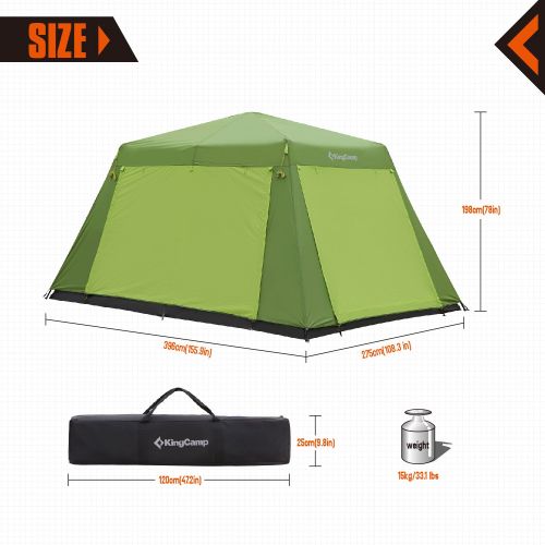  Wenzel KingCamp 8-Person 2-Room Instant Camp Cabin Tent, 13 × 9, with Full Cover Rain Fly