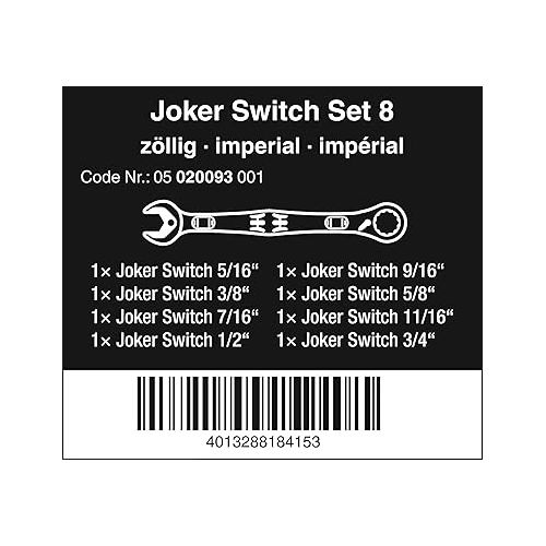  WERA - Joker Switch Set Inch. 8 Pieces (5020093001)