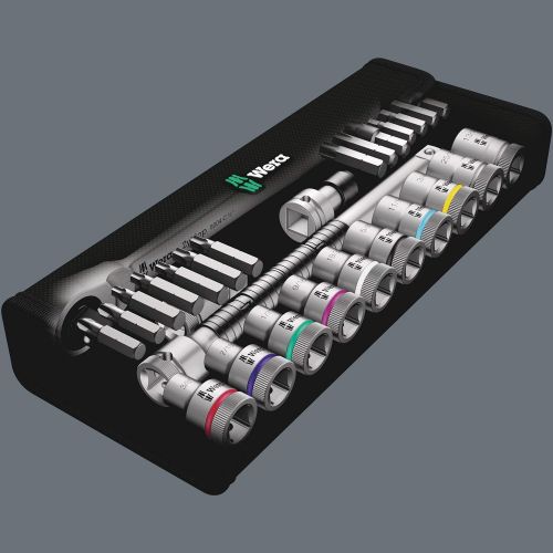  Wera 05004081001 8100 SC 11 Zyklop Imperial Metal Ratchet Set with Switch Lever, 25 Piece, 12 Drive