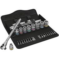 Wera 05004050001 8100 SB 10 Zyklop Imperial Metal Ratchet Set with Push-Through Square, 29 Piece, 38 Drive