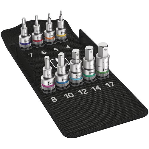  Wera 05004201001 8740 C Hf 1 Zyklop Bit Socket Set with 12 Drive with Holding Function, 9 Pieces