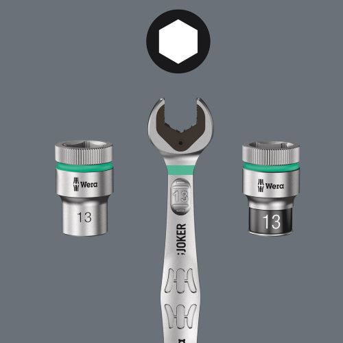  Wera 05004047001 8100 SB 7 Zyklop Metric Metal Ratchet Set with Push-Through Square, 38 Drive