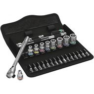 Wera 05004021001 8100 SA 11 Zyklop Imperial Metal Ratchet Set with Switch Lever, 28 Piece, 14 Drive