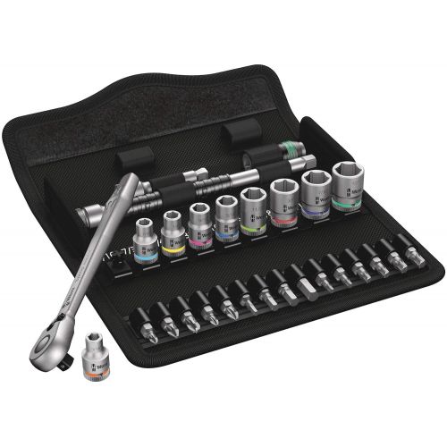  Wera 05004021001 8100 SA 11 Zyklop Imperial Metal Ratchet Set with Switch Lever, 28 Piece, 14 Drive