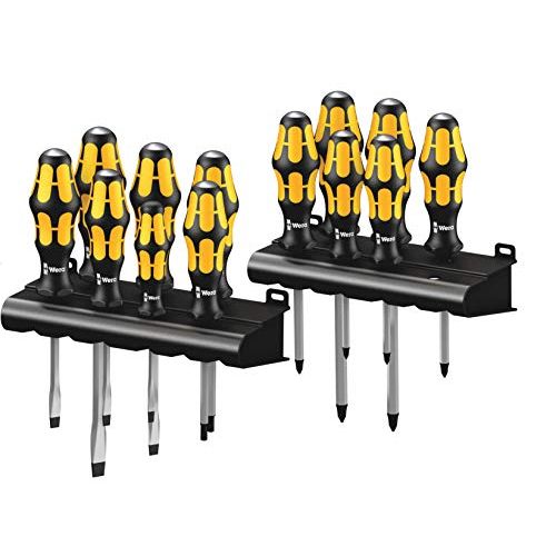  Wera 05133285001 Big Pack 900 Screwdriver Set Kraftform, Chiseldriver and Rack, 15 Pieces