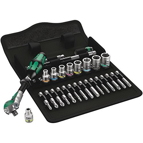  Wera 05004016001 8100 SA 6 Zyklop Metric Speed Ratchet Set, 28 Piece, 14 Drive