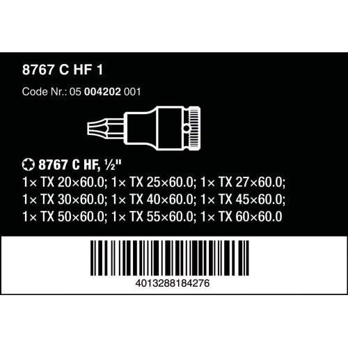  Wera 05004202001 Zyklop Bit Socket 8767 C Torx with Holding Function1