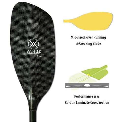  Werner Sherpa Carbon Bent Shaft Whitewater Kayak Paddle