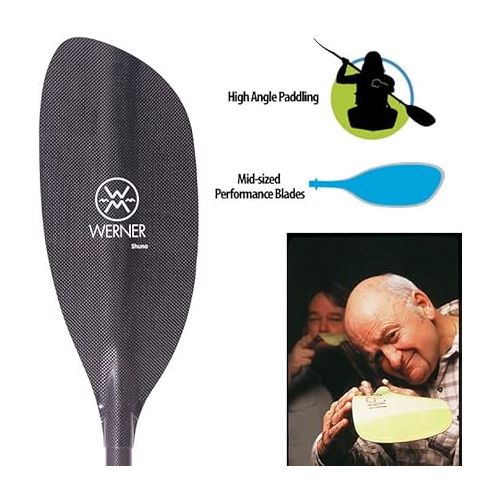  Werner Shuna Carbon Straight Shaft Kayak Paddle