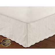 Werrox Ivory Quilted Queen or King BEDSKIRT : Cottage Cotton Paisley Bed Skirt Ruffle Queen Size | Quilt Style QLTR-291267832
