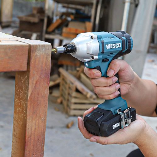  [아마존베스트]Impact Driver, WESCO 20V Max Cordless Impact Driver with 20Pcs Kit, 2.0Ah Lithium-ion Battery and Charger, 1/4 All-metal Hex Chuck, 1246 in-lbs Torque, 0-2400RPM Variable Speed /WS