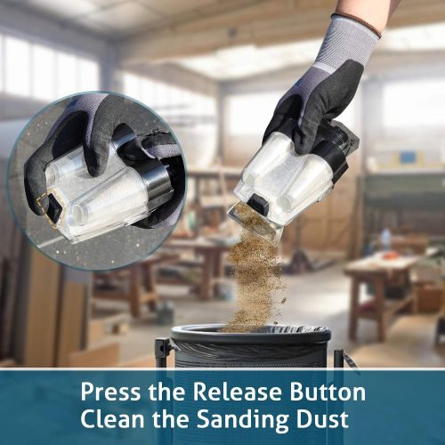  [아마존베스트]Random Orbit Sander, WESCO 3.0A Orbital Sander 5-Inch with 12Pcs Sanding Discs, Vancuum Adapter, Cyclone Box, Corded 6 Variable Speeds Electric Sander, Efficient Dust Collection Sy