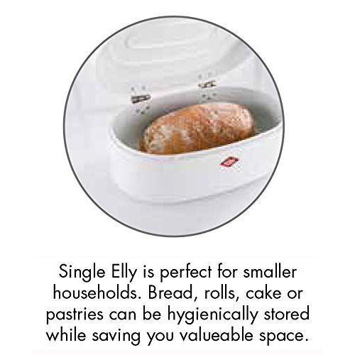  Wesco Single Breadbox Elly Steel Bread Box, White, 32 x 19.4 x 14 cm