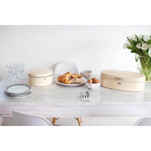  Wesco Breadbox Elly Steel Bread Box, White, 26 x 41.5 x 14 cm