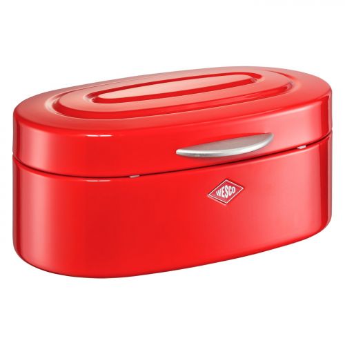  Wesco Single Breadbox Elly Steel Bread Box, Red, 32 x 19.4 x 14 cm