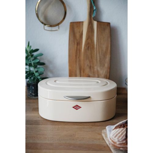  Wesco Single Breadbox Elly Steel Bread Box, Red, 32 x 19.4 x 14 cm