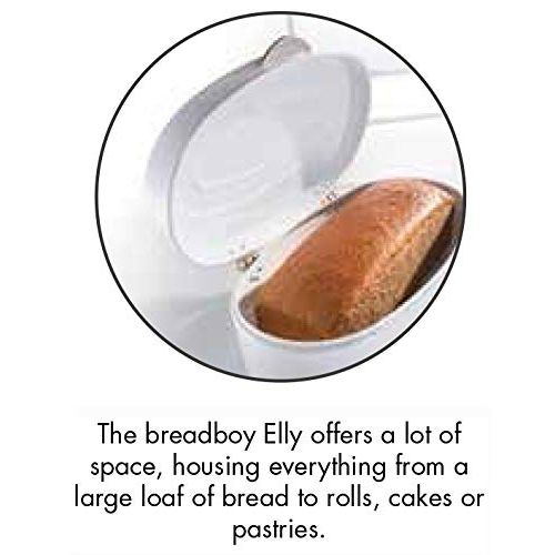  Wesco Breadbox Elly Steel Bread Box, Cool Grey, 41.5 x 14.0 x 26.0 cm