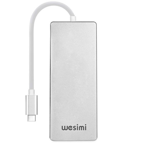  Wesimi USB C Hub, wesimi Type C Hub Adapter 3.1 with USB C Charging, HDMI Port, 2 USB 3.0 & 1 USB 2.0 ports, SD & MicroSD Card Reader, for MacBook Pro20162017, Chromebook and More Type-C