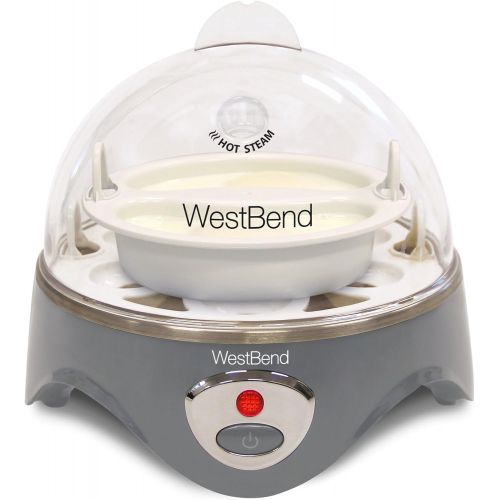  [아마존베스트]West Bend Automatic Electric Cooker Hard-or Soft-Cook 7 Eggs or 2 Poached or Scrambled, 360-Watts, Gray