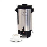 West Bend 58002 Highly Polished Aluminum Commercial Coffee Urn Features Automatic Temperature Control Large Capacity with Quick Brewing Easy Prep and Clean Up, 42-Cup, Silver