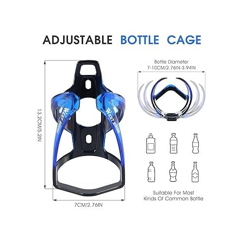  Bike Water Bottle Cage, Durable Ultralight Plastic Drink Holder Rack, Lightweight PC for Bicycle, Cycling Cages MTB, Road Bike, Mountain Bikes
