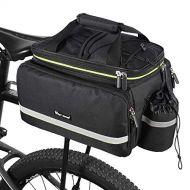 West Biking Bike Rear Pannier Bag Waterproof, 35L Large Capacity Multi-Function Bicycle Rack Rear Carrier Bag, Detachable Bike Tail Seat Trunk Bag Handbag Shoulder Strap Bike Stora