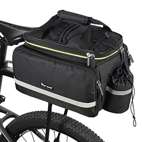  West Biking Bike Rear Pannier Bag Waterproof, 35L Large Capacity Multi-Function Bicycle Rack Rear Carrier Bag, Detachable Bike Tail Seat Trunk Bag Handbag Shoulder Strap Bike Stora