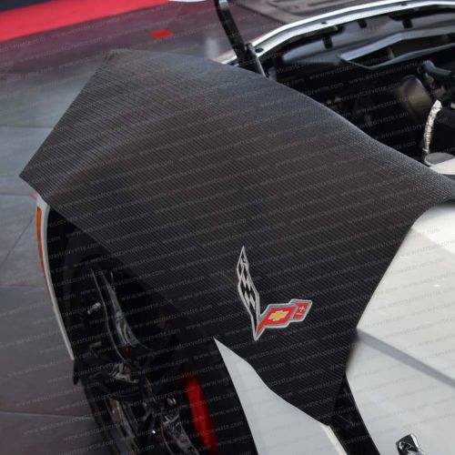  West Coast Corvette Corvette Fender Mat with C7 Crossed Flags Logo (Black)