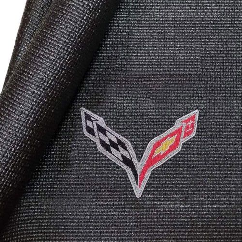  West Coast Corvette Corvette Fender Mat with C7 Crossed Flags Logo (Black)