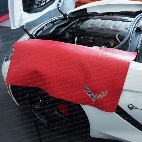  West Coast Corvette Corvette Fender Mat with C7 Crossed Flags Logo (Black)